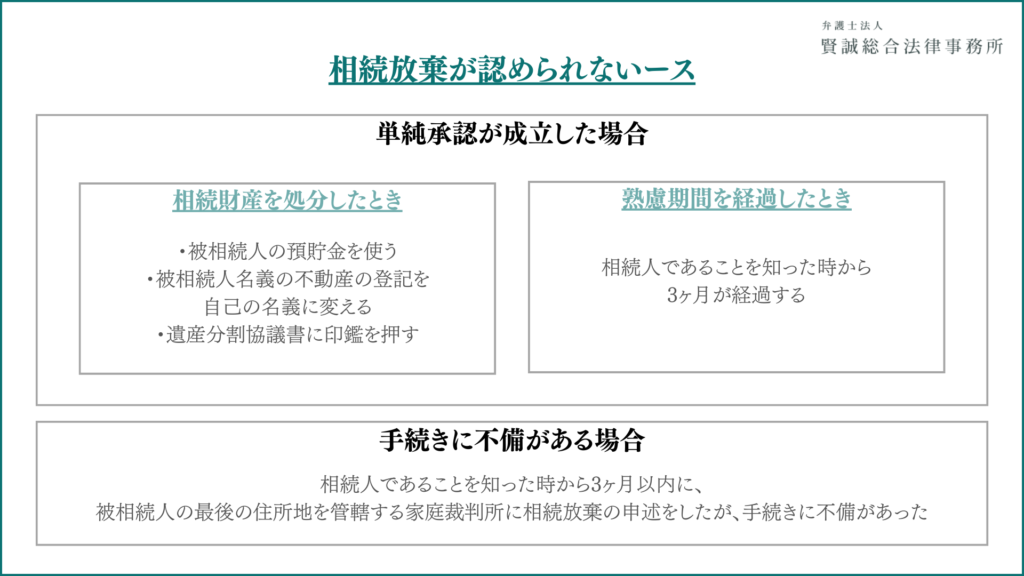 相続放棄が認められない具体的なケース